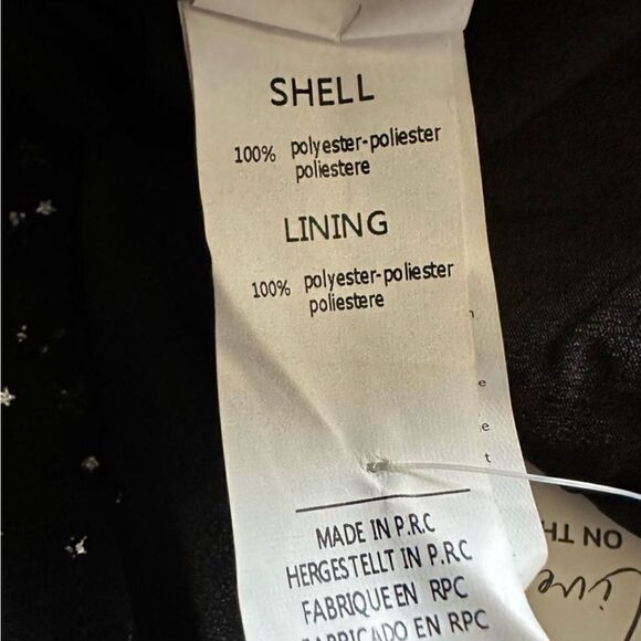 Cupshe Black Silver Glitter Star Print Peasant Sleeve Romper Black Silver Stars - Picture 7 of 9